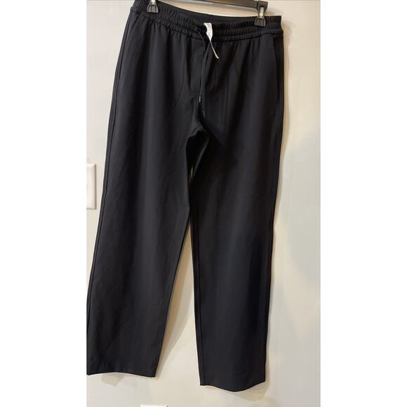 NEW LULULEMON Mens Daydrift Classic-Fit Trouser Reg Size MED Black Elastic Waist - Picture 5 of 8